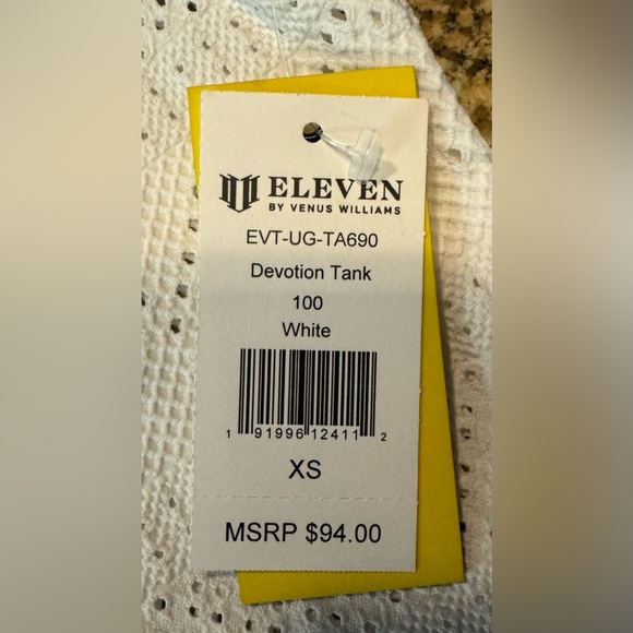 Eleven Venus Williams Devotion Tank Top Women’s Size XS White Pink Eyelet Tennis - Picture 4 of 8